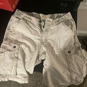 Light khaki carhart cargo shorts 32 used
